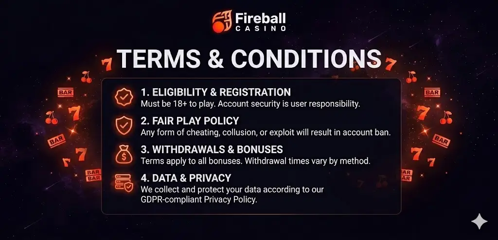 Felhasználási feltételek — Fireball Casino